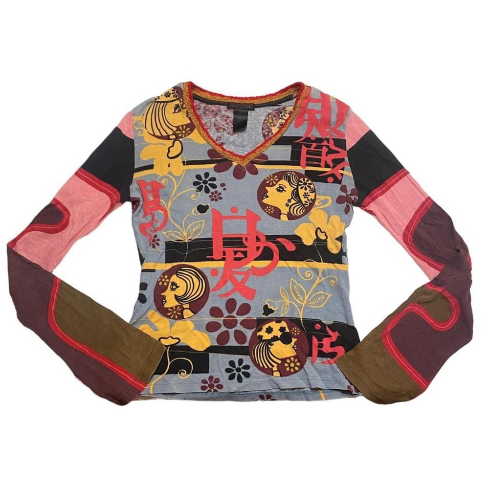 custo barcelona asian graphic top